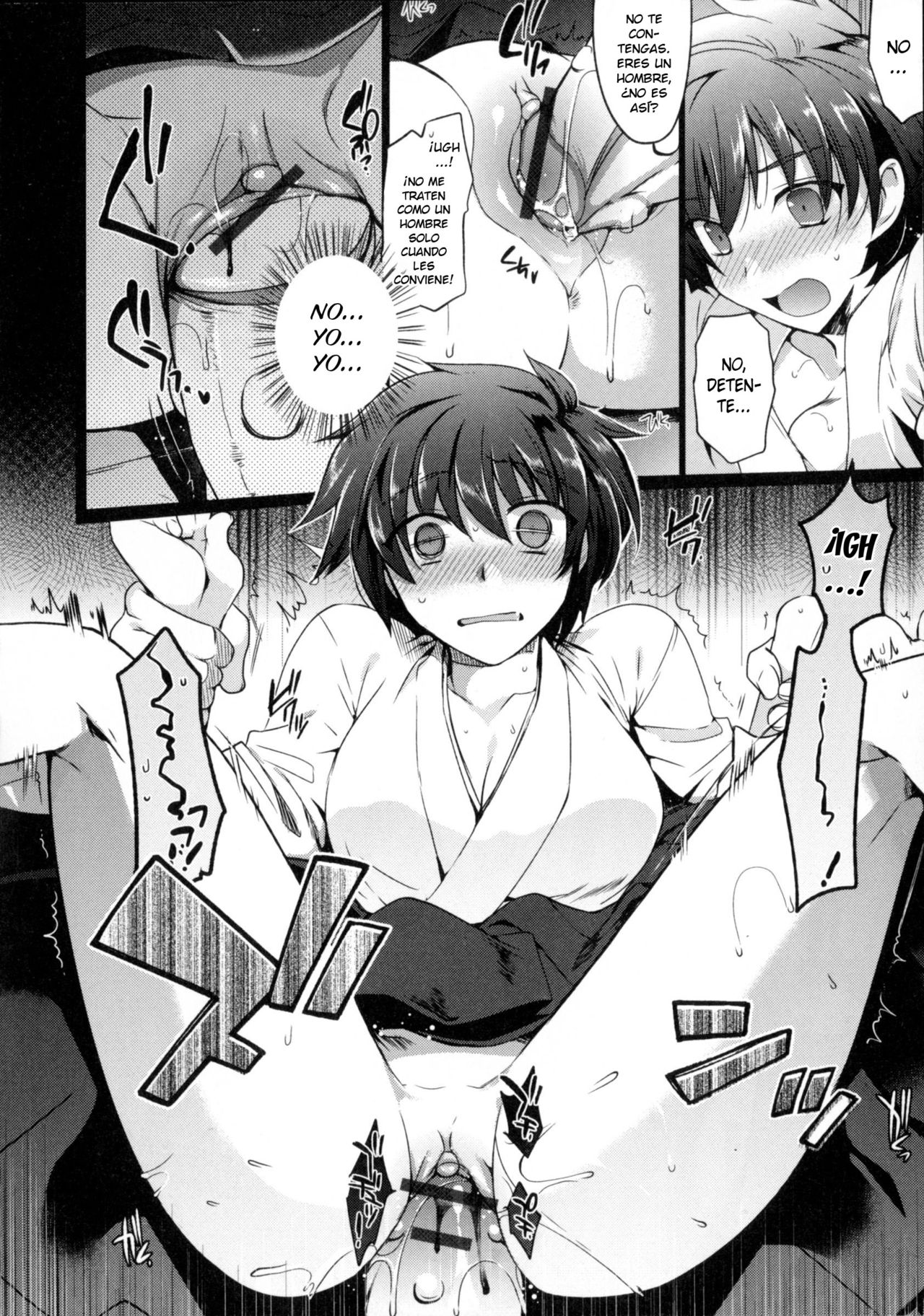[Kirimoto Yuuji] Nyotaika Shite Miko ni Narimasu. | Turn into a girl and become a shrine maiden (Nyotaika Dynamites 6) [Spanish] [elmoedela8] [桐下悠司] 女体化して巫女になります。 (にょたいか ダイナマイツ! 6) [スペイン翻訳]